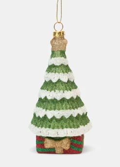 Ornamento albero di Natale glitterato