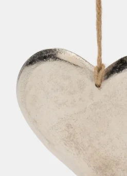 Ornamento cuore grande in metallo anticato