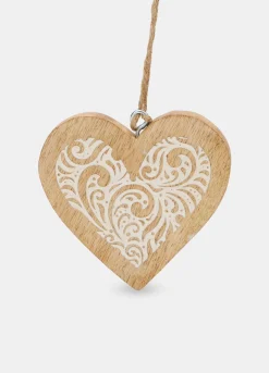 Ornamento cuore in legno