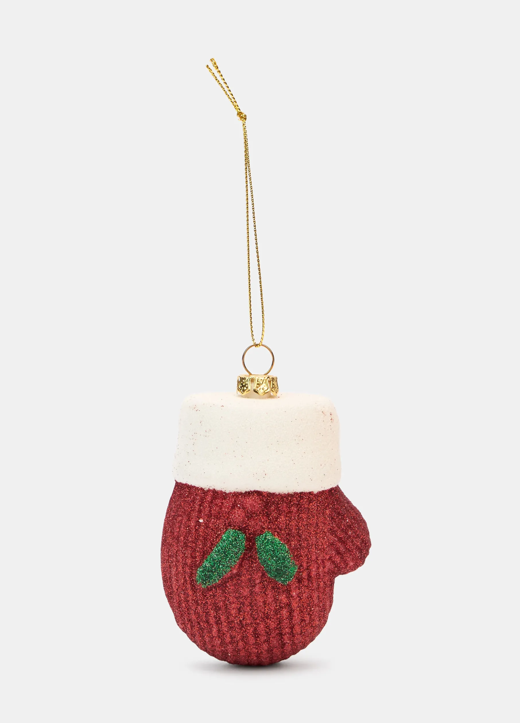 Ornamento guanto di Natale glitterato