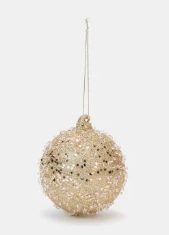 Pallina con glitter e perline in vetro