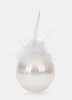 Pallina in vetro con piume