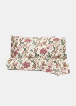 Parure lenzuolo singolo in cotone con stampa floreale