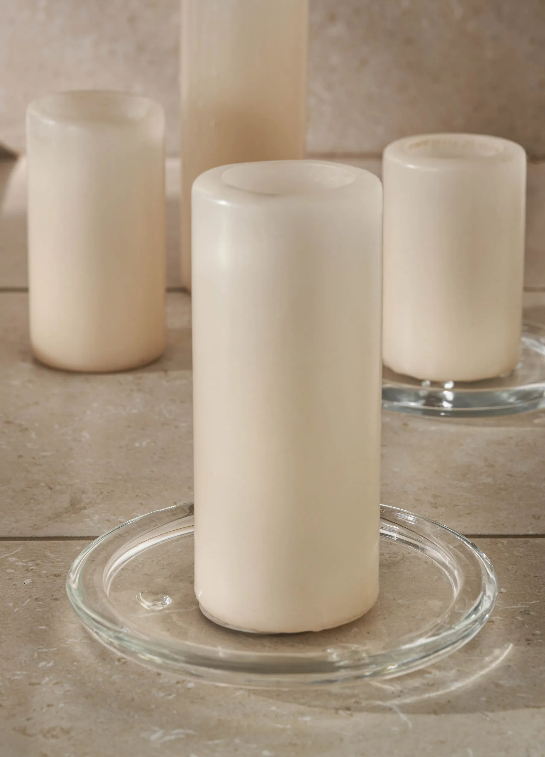 Piattino portacandele in vetro