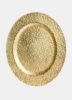 Piatto da portata in vetro con effetto martellato