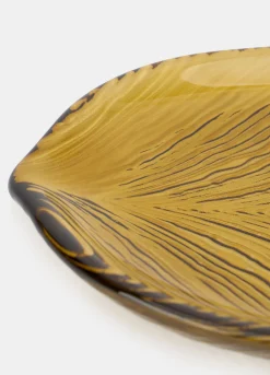 Piatto grande a foglia in vetro