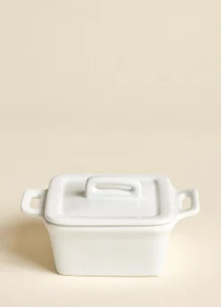 Pirofila quadrata in porcellana con coperchio