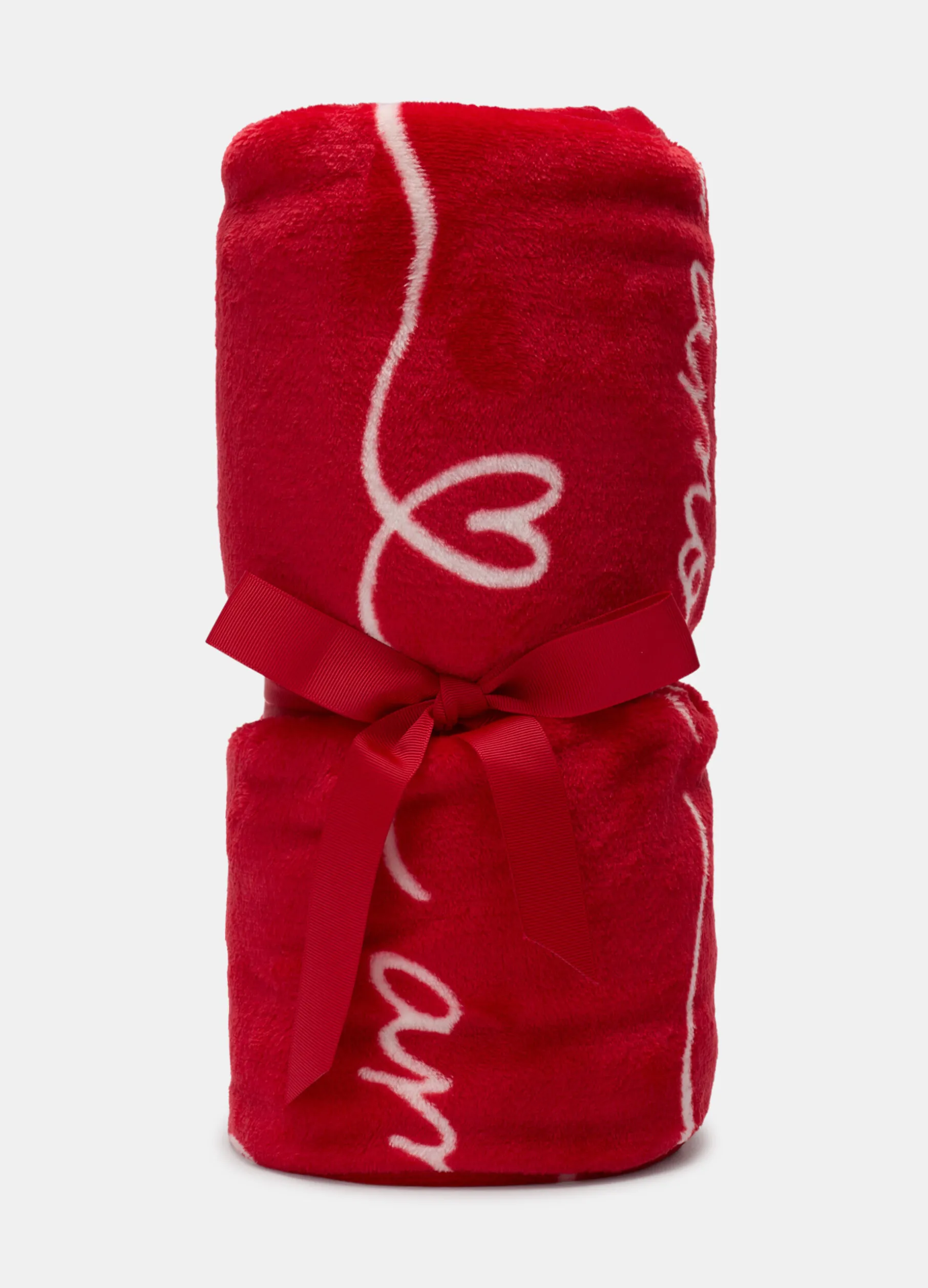 Plaid in pile con stampa love