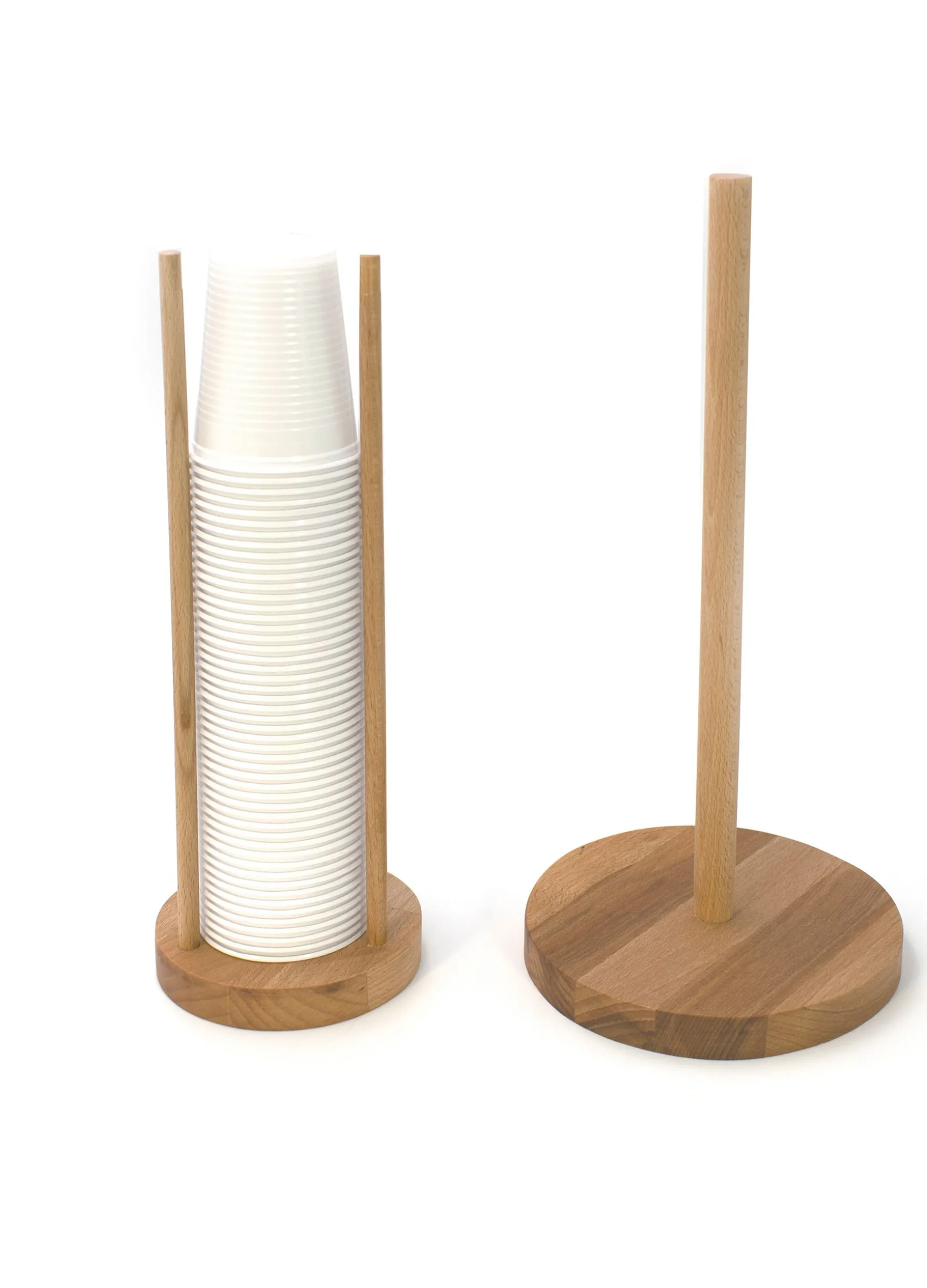 Porta bicchieri in legno di faggio massello Made in Italy