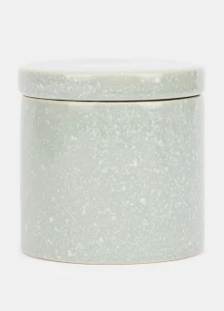 Porta cotton fioc in ceramica effetto graniglia