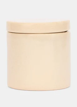 Porta cotton fioc in ceramica effetto graniglia