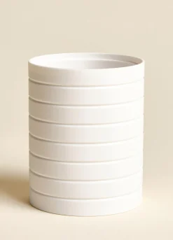 Porta spazzolino a righe in plastica