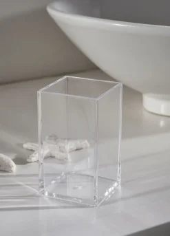 Porta spazzolino squadrato in plastica