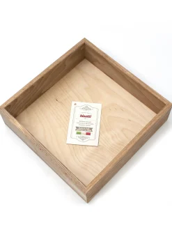 Porta tovaglioli quadrato in legno di faggio massello Made in Italy