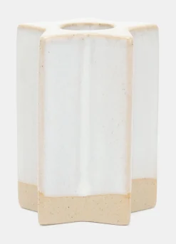 Portacandela a stella in ceramica