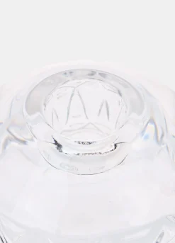 Portacandela sottile in vetro decorato