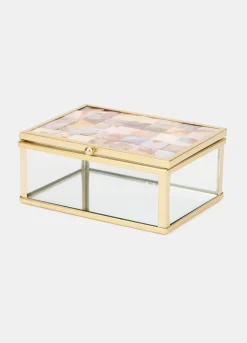 Portagioie grande in vetro e metallo