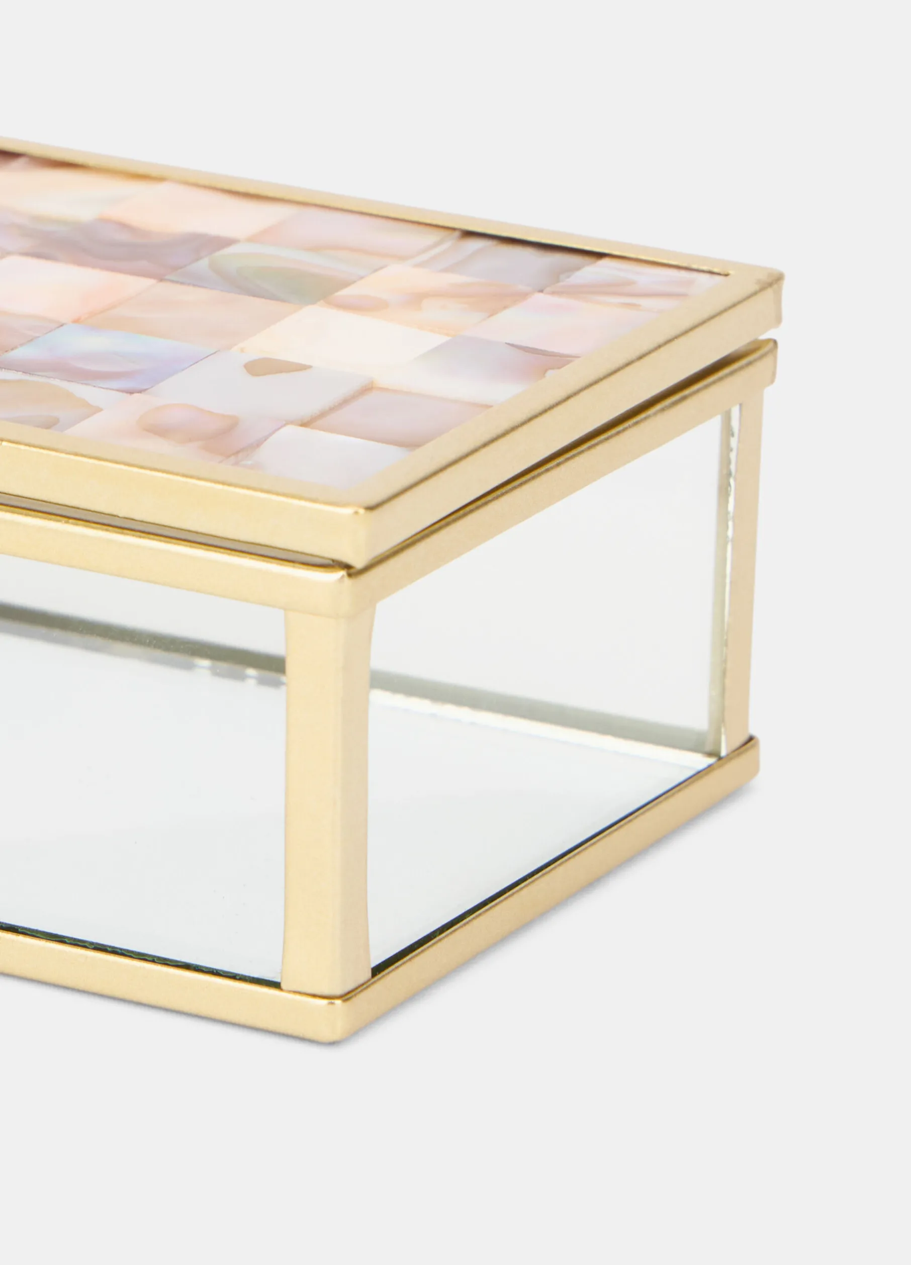 Portagioie grande in vetro e metallo