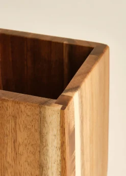 Portaspazzolini in legno di acacia