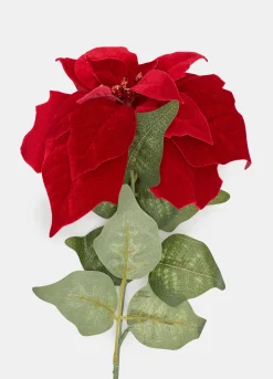 Ramo con stella di Natale finta