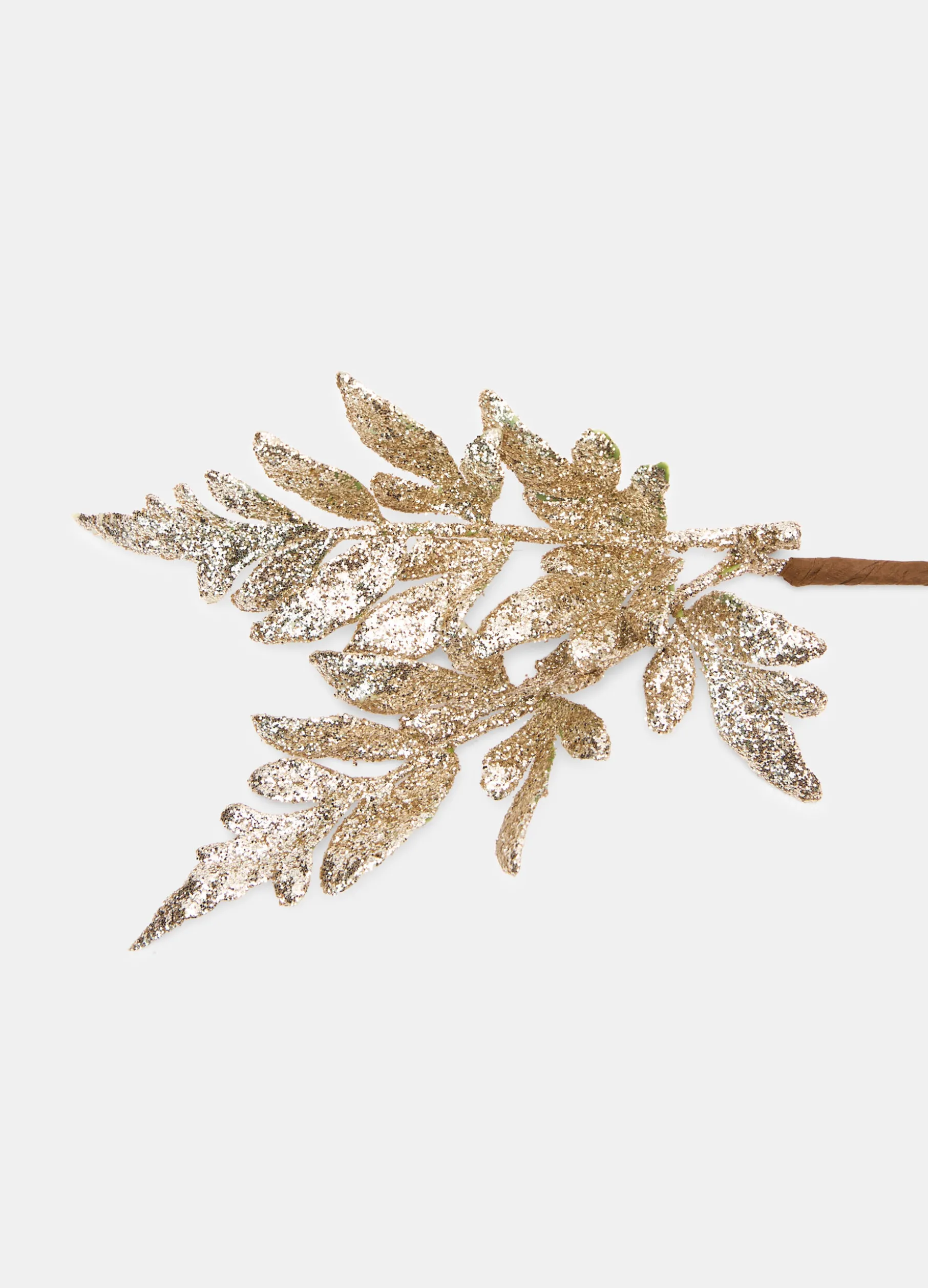 Ramo decorativo con foglie glitterate