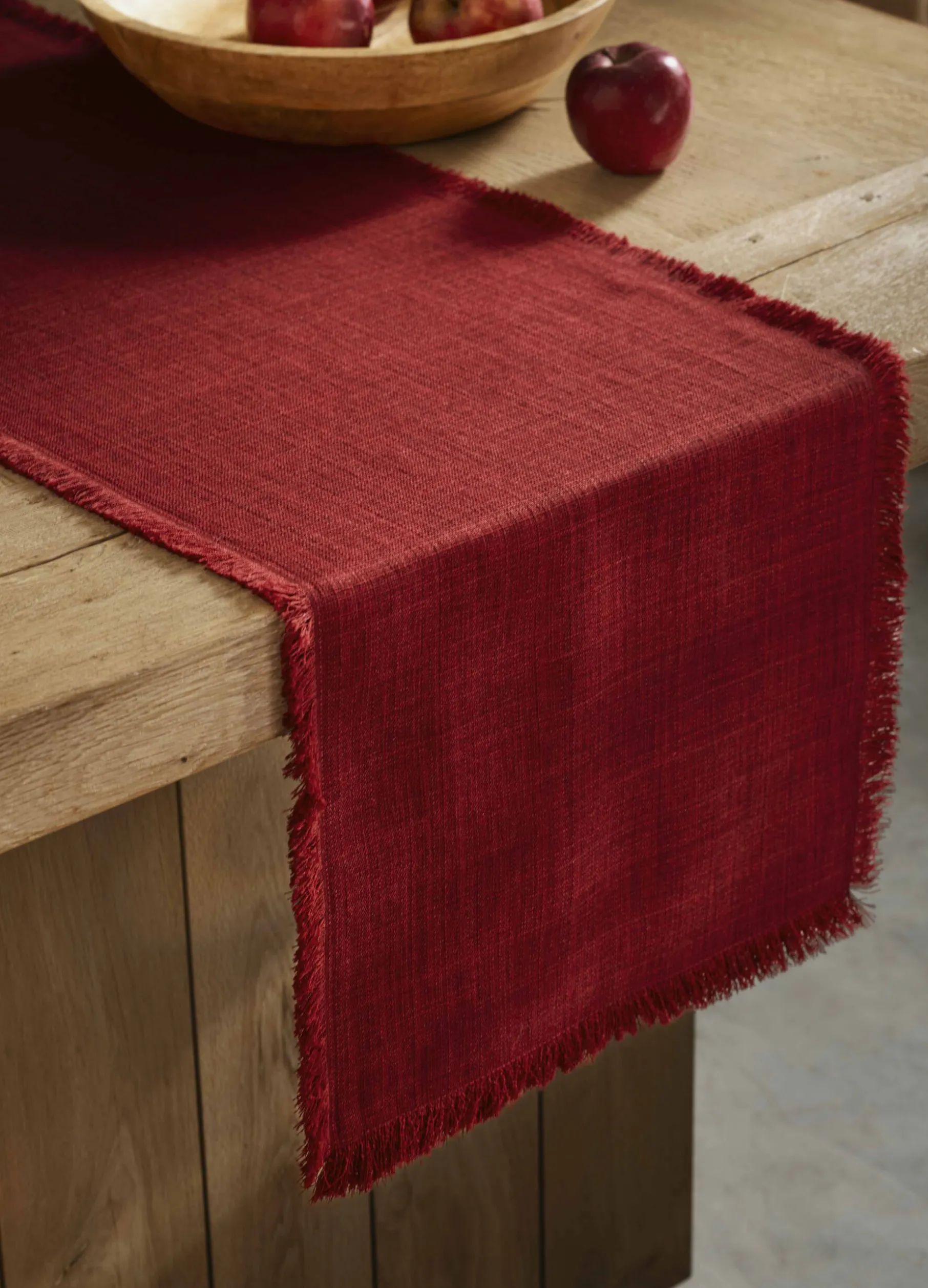 Runner effetto lino sfrangiato