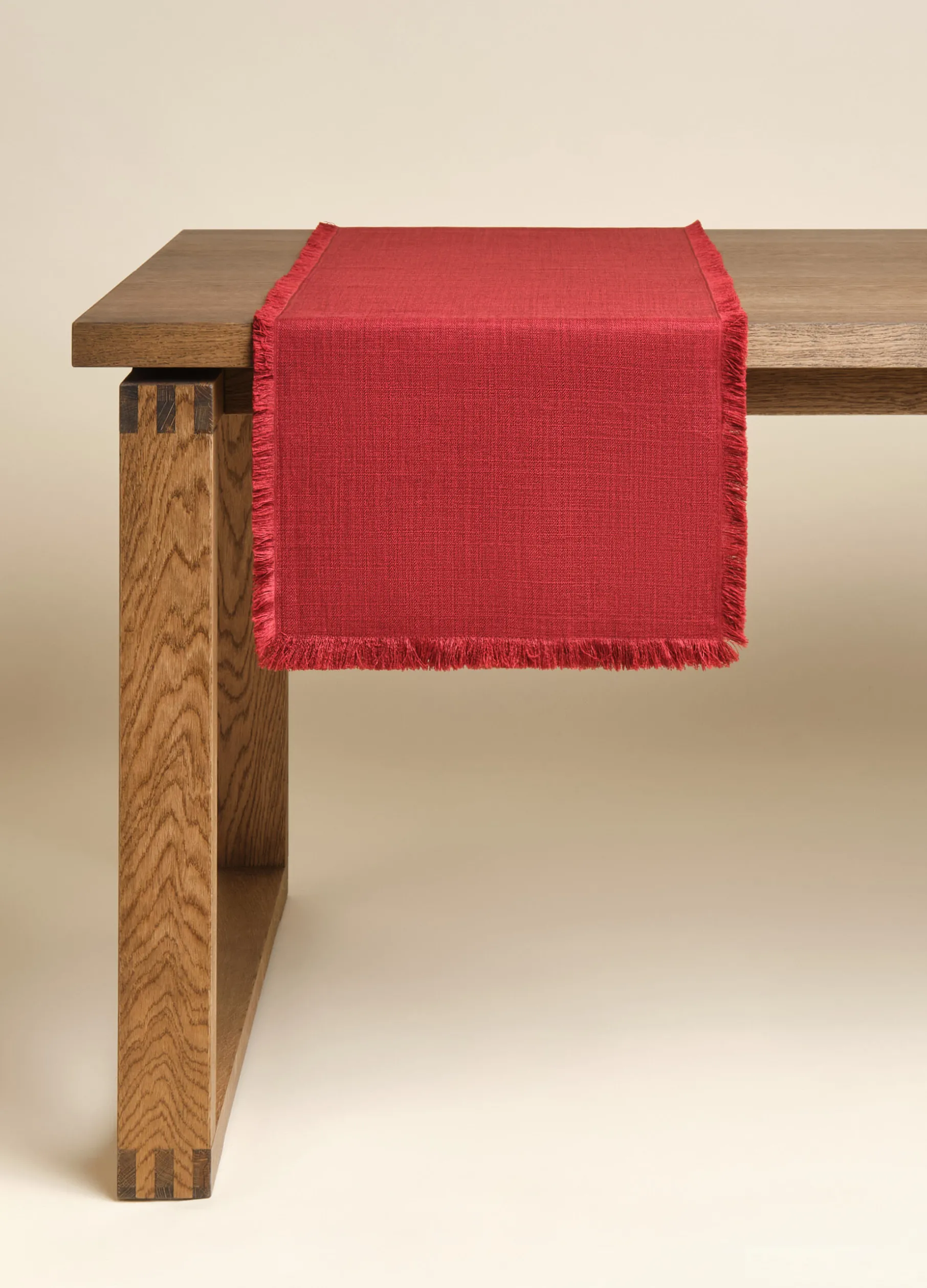 Runner effetto lino sfrangiato