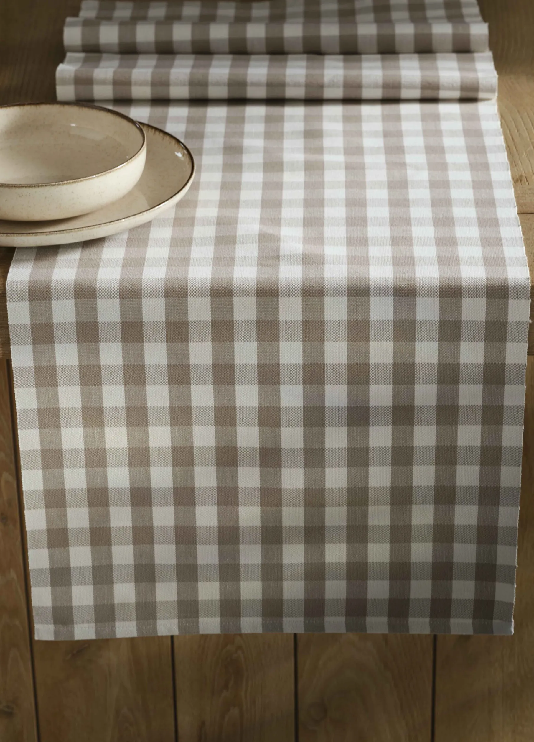 Runner in cotone a quadretti