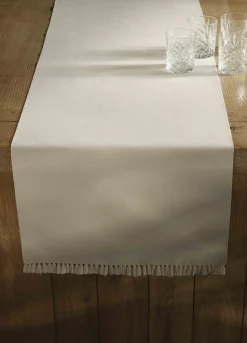 Runner in cotone bio con frange