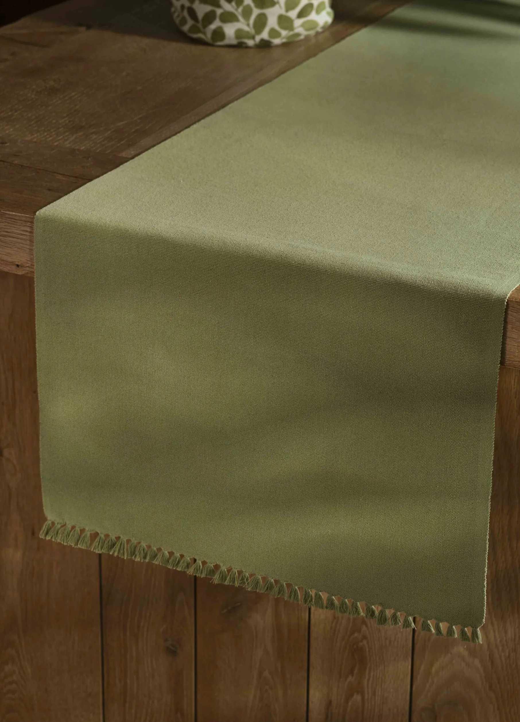 Runner in cotone bio con frange