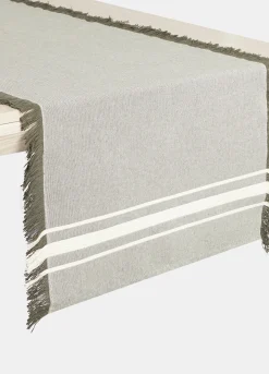 Runner in cotone biologico sfrangiato