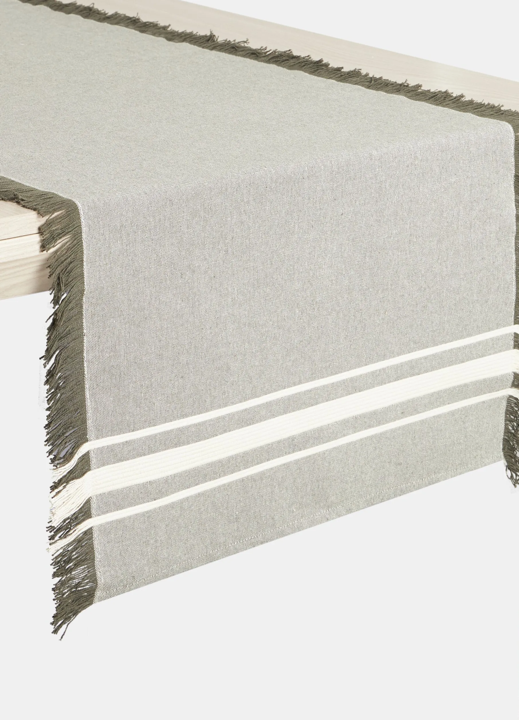 Runner in cotone biologico sfrangiato