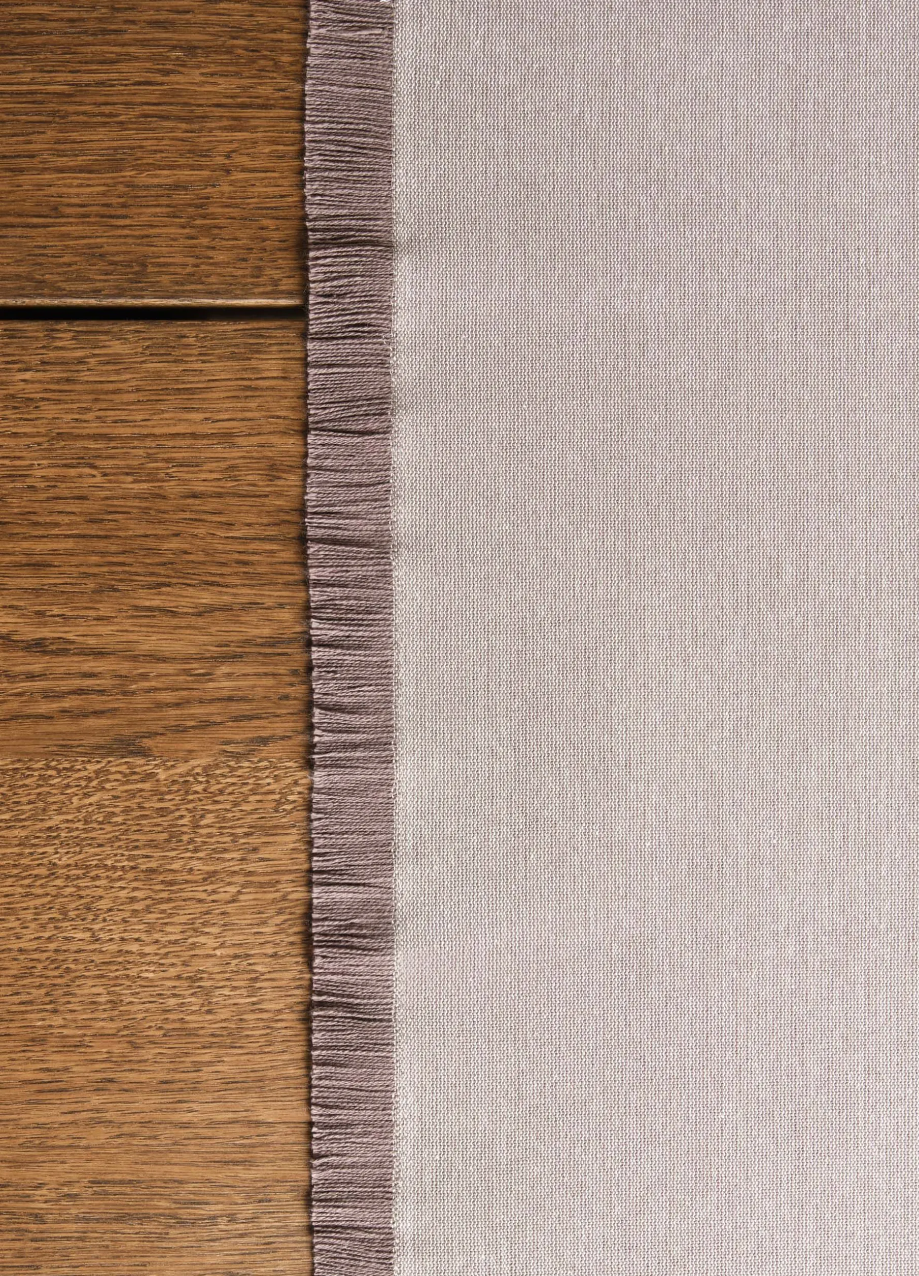 Runner in cotone con frange