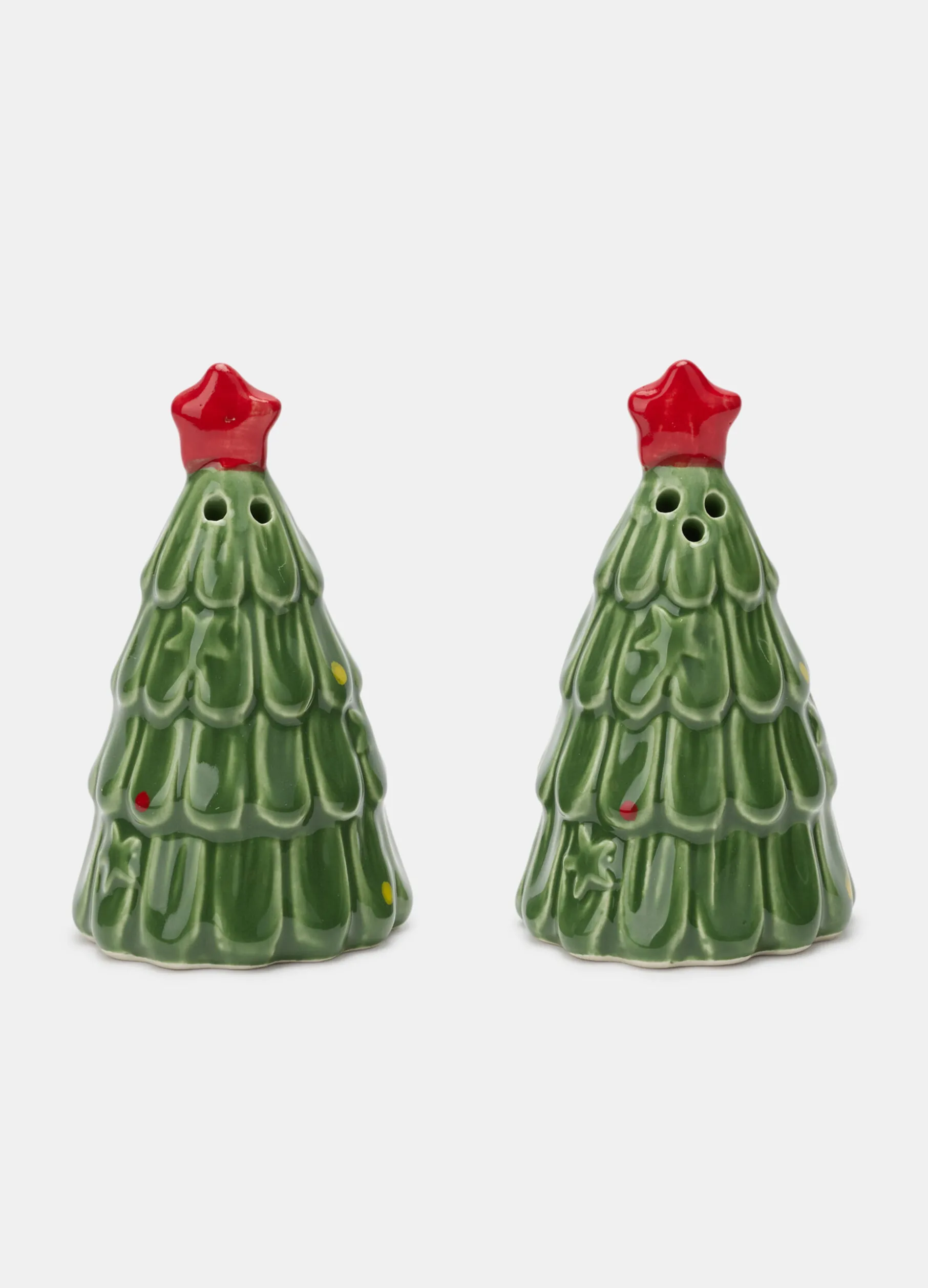 Saliera e pepiera albero di Natale in ceramica