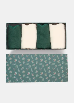 Set 4 asciugamani ospiti in spugna di cotone