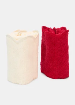 Set 4 asciugamani ospiti in spugna di cotone