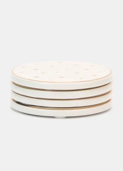 Set 4 sottobicchieri in ceramica con stelle dorate