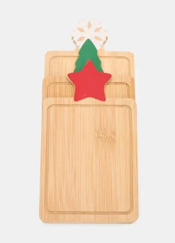 Set 3 taglieri natalizi in bambù
