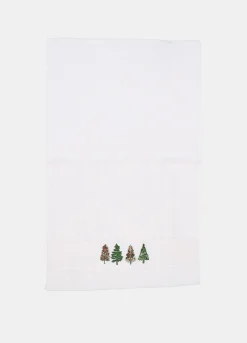 Set asciugamani con ricamo abeti
