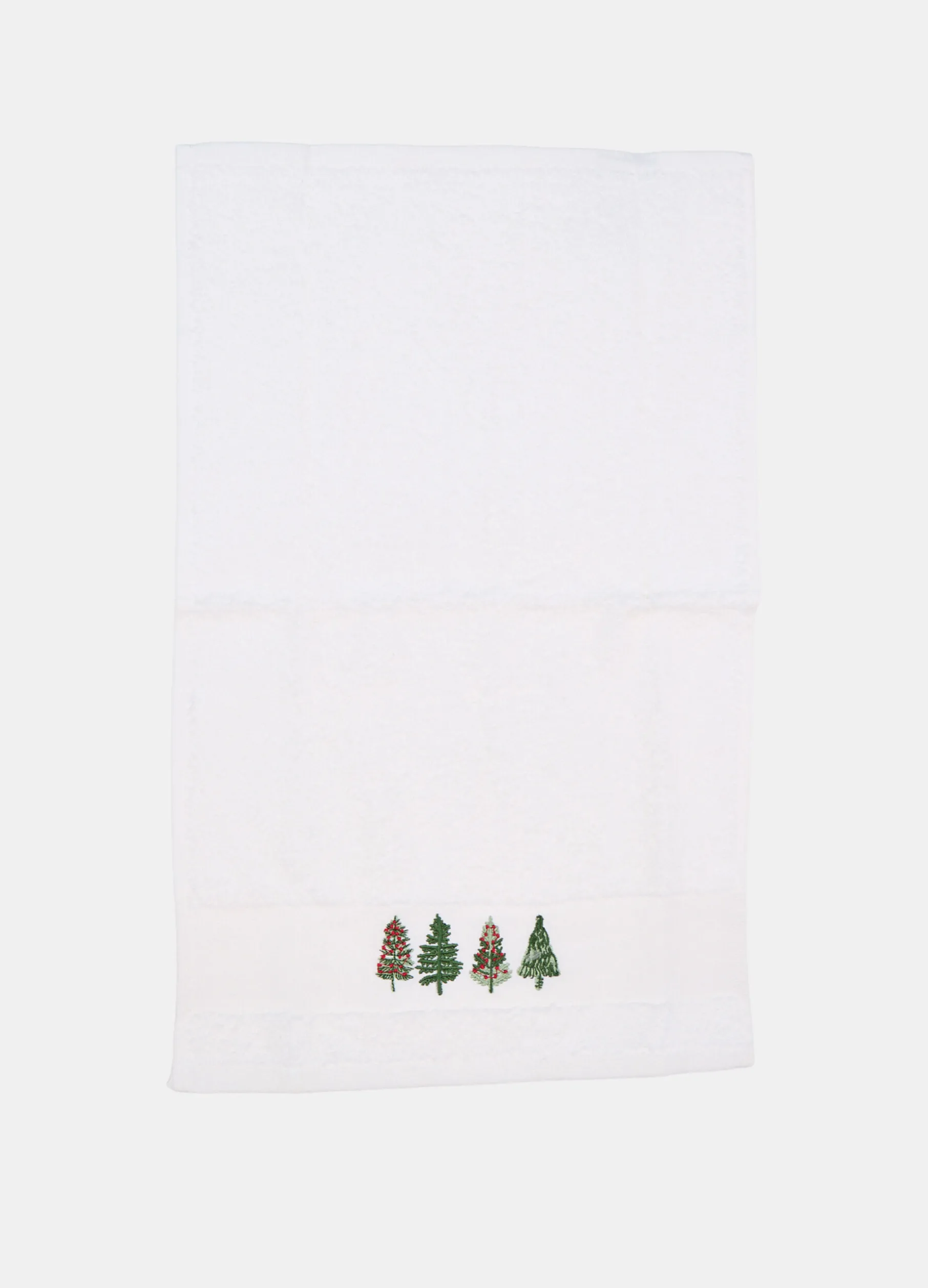 Set asciugamani con ricamo abeti