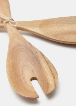 Set posate per insalata in acacia