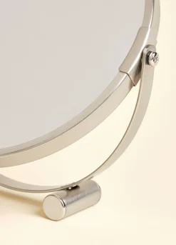 Specchio da tavolo con bordi in acciaio