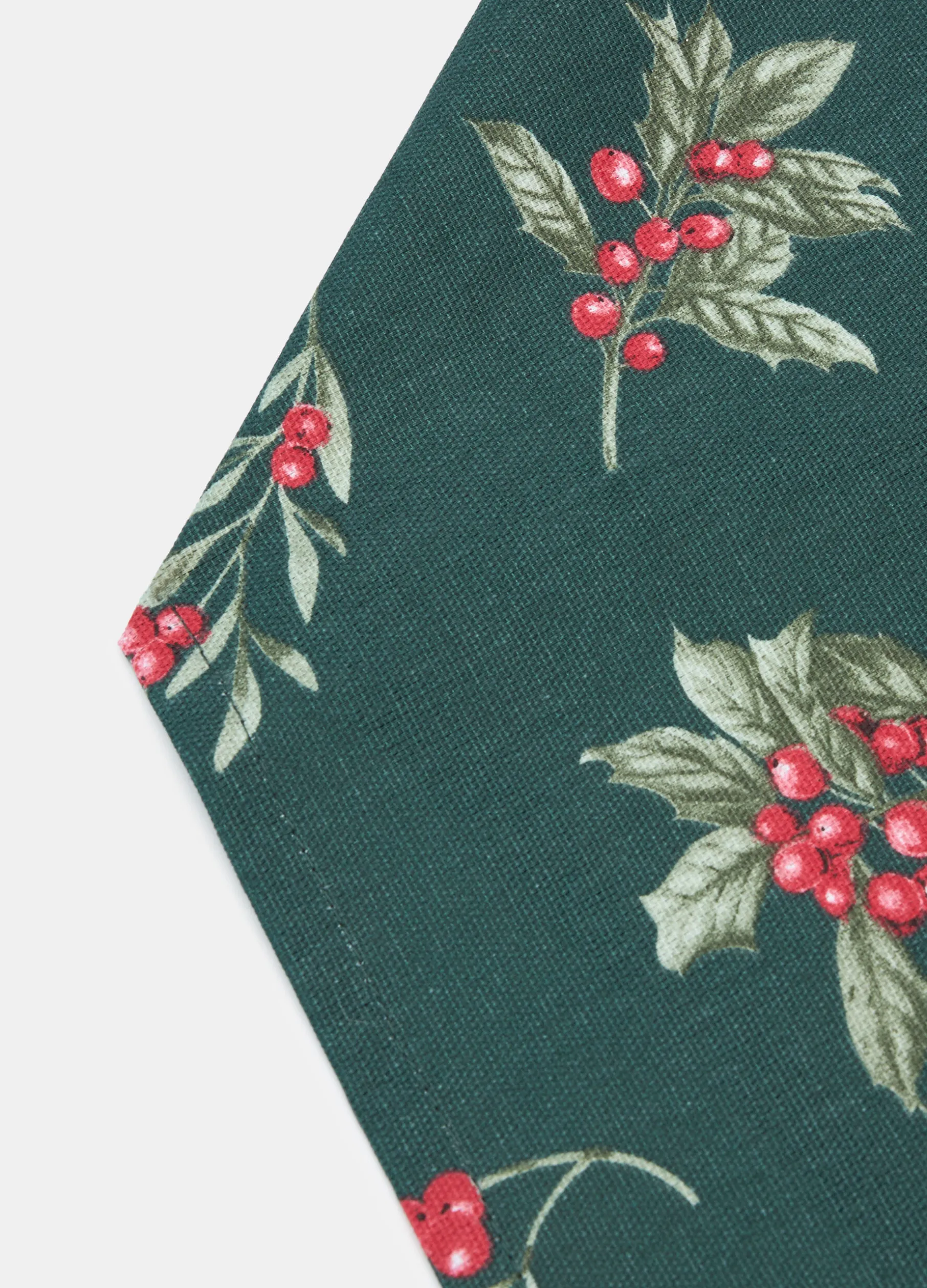 Strofinaccio in cotone con stampa vischio