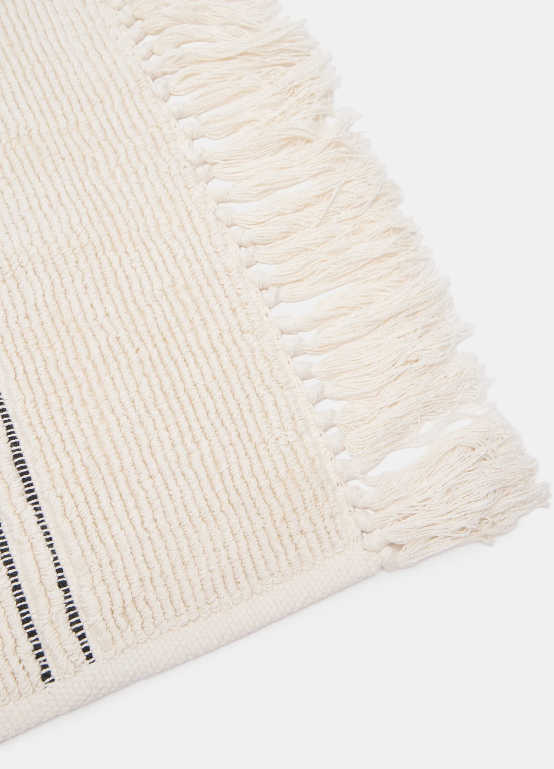 Tappetino per il bagno in cotone con frange