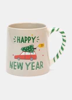 Tazza in ceramica con manico a strisce