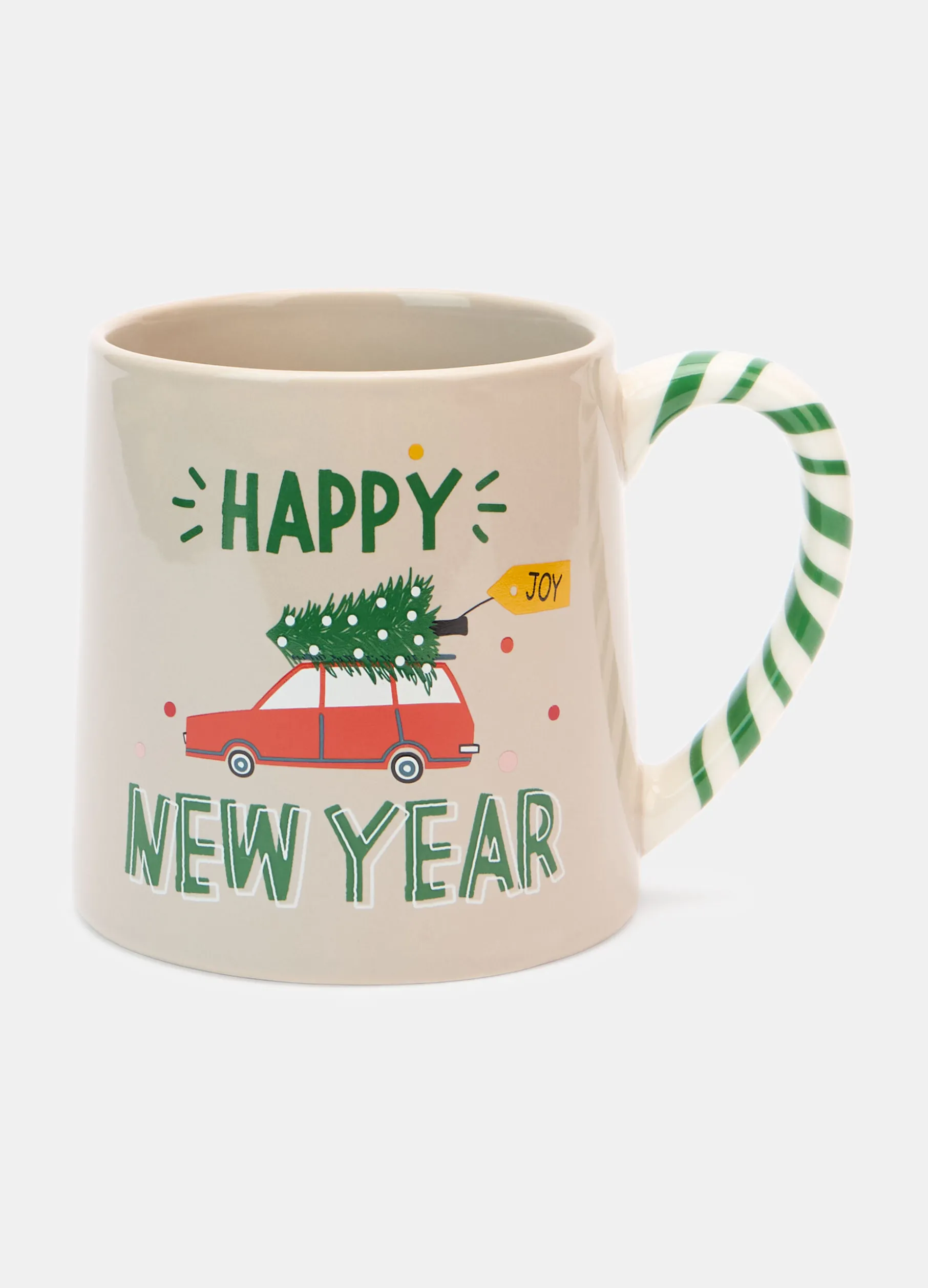 Tazza in ceramica con manico a strisce