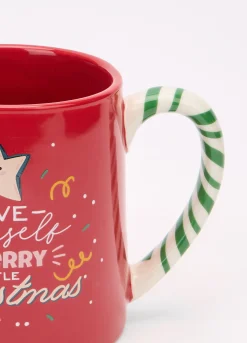 Tazza in ceramica con manico a strisce