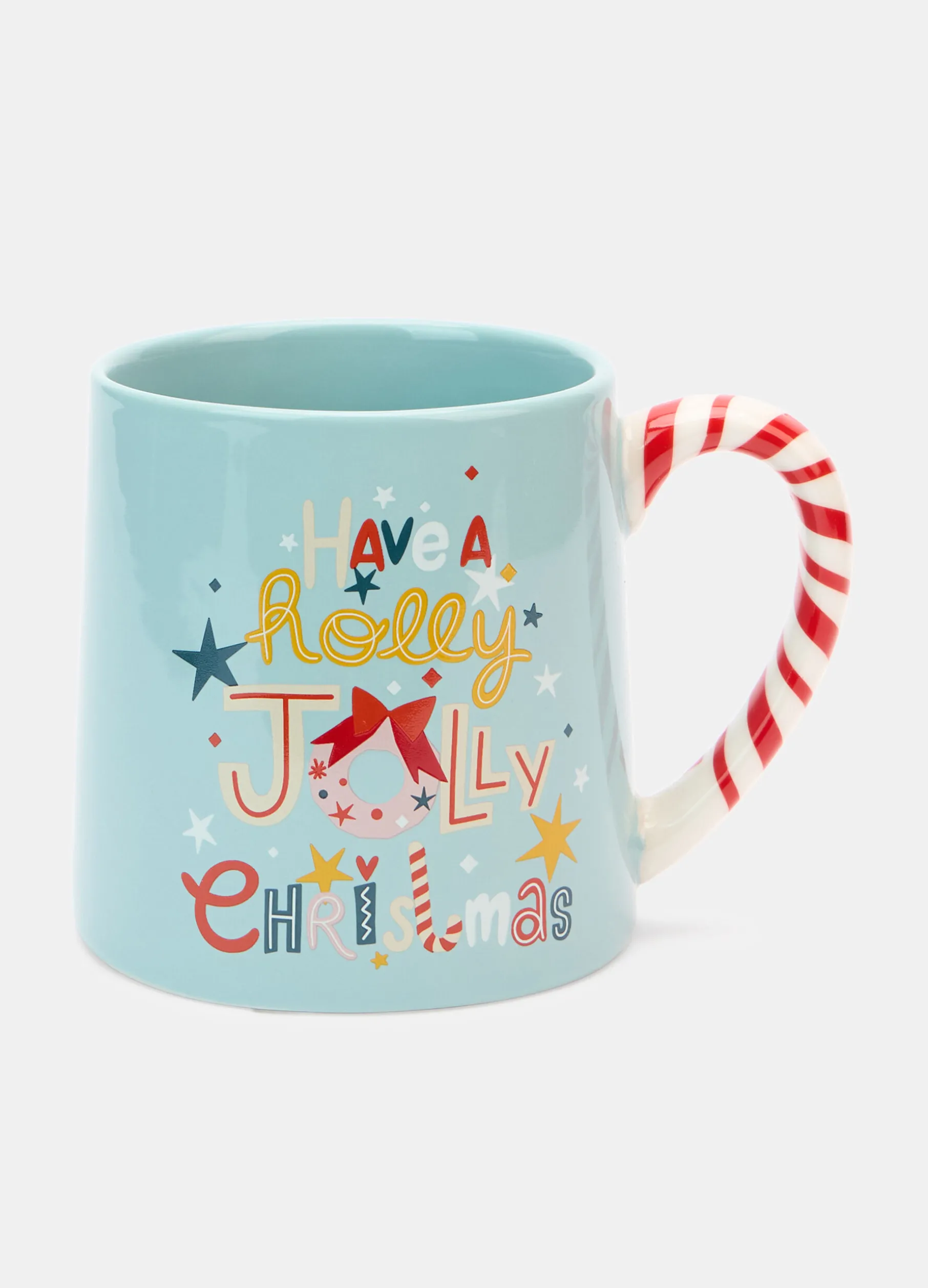 Tazza in ceramica con manico a strisce