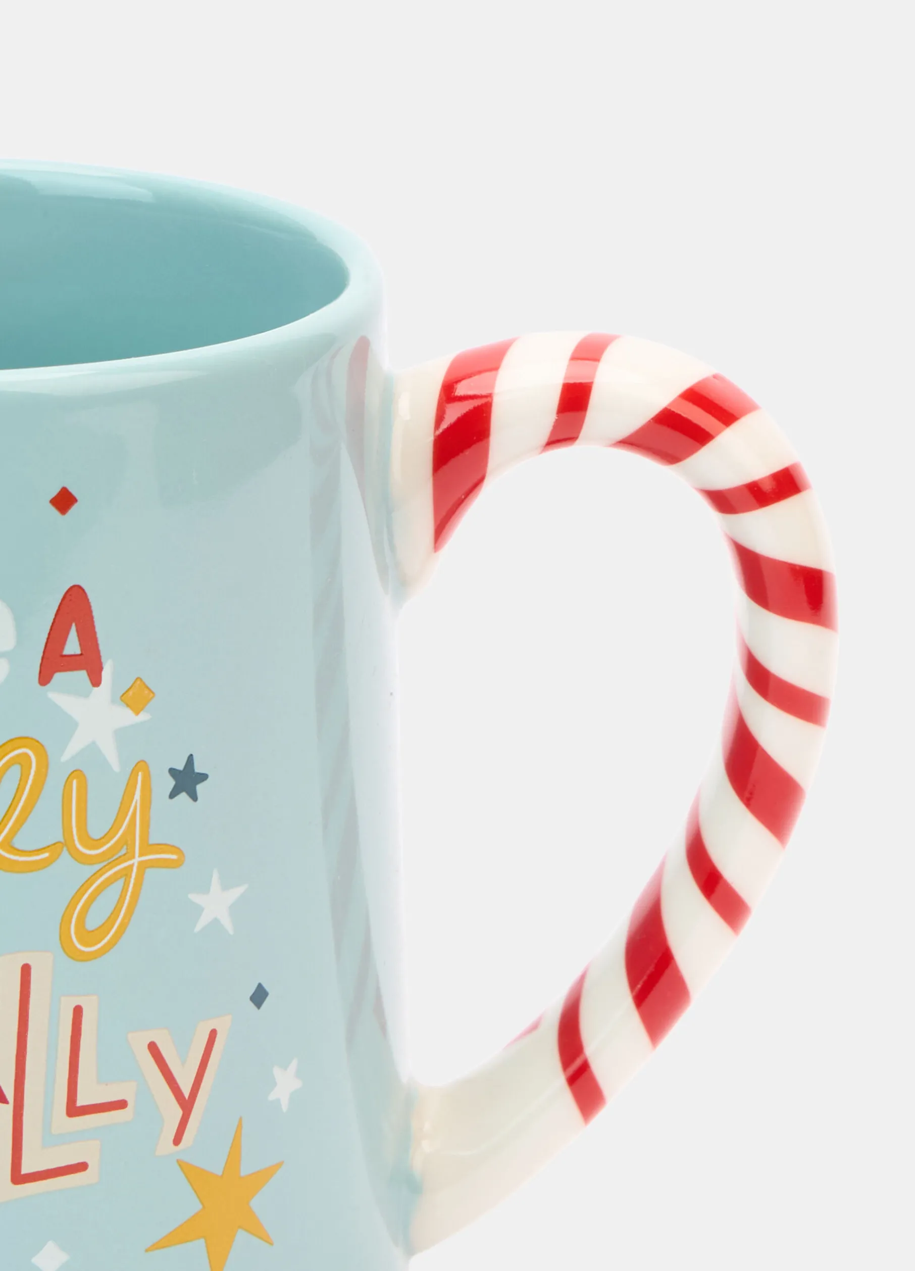 Tazza in ceramica con manico a strisce