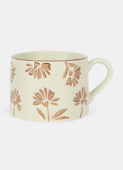 Tazza mug in ceramica a fiori